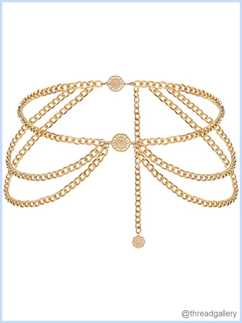 Multilayer Chain Belt Alloy Sunflower Belly Chain Adjustable Waist Women